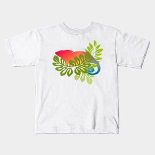 Chameleon In Prismatic Colors Kids T-Shirt